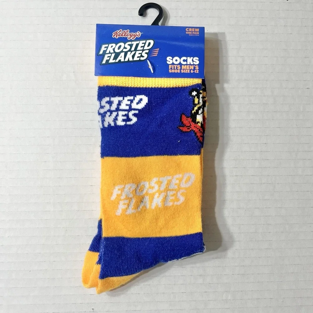 NWT Kelloggs Frosted Flakes Socks Men's 6-12 Blue‎ Orange Novelty Tony The Tiger